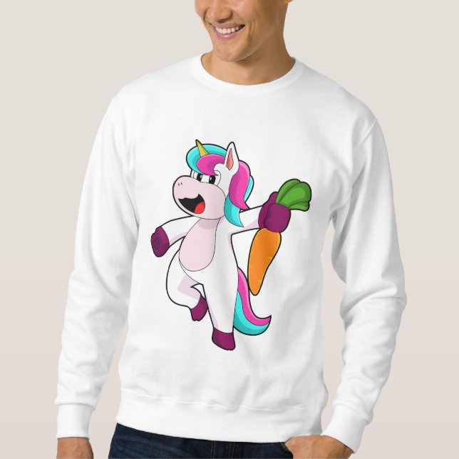 Einhorn mit Karrot Sweatshirt (Vorderseite)
