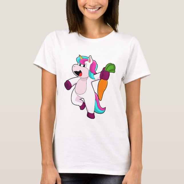 Einhorn mit Karrot T-Shirt (Vorderseite)