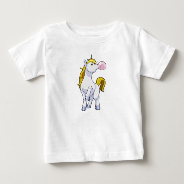 Einhorn mit Kaugummi Baby T-shirt (Vorderseite)