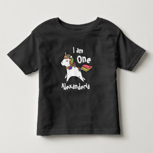 Einhorn mit lila Regenbogen, rosa Blume Kleinkind T-shirt