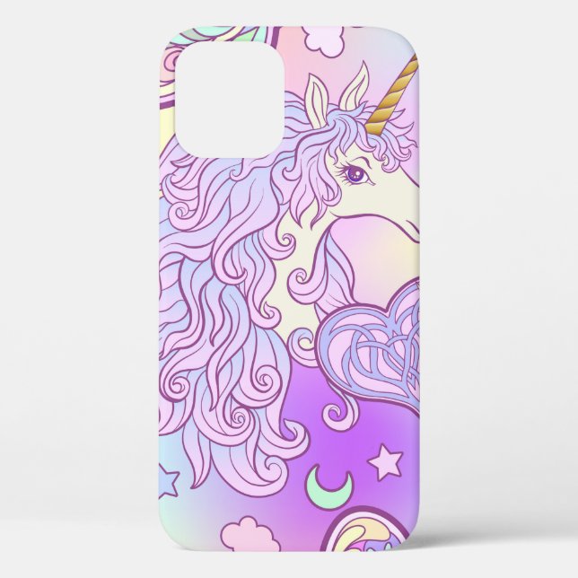 Einhorn mit mehrfarbiger Mähne, Schmetterlingsrege Case-Mate iPhone Hülle (Rückseite)