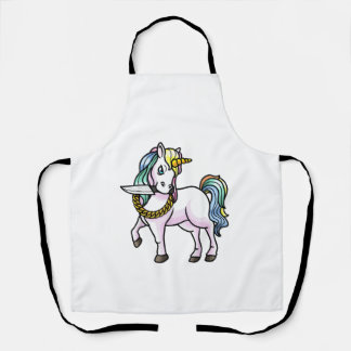 Einhorn Mit Messer Mädchen Frauen T-Shirt Schürze