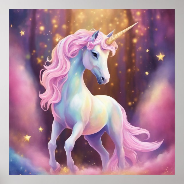 Einhorn mit positiver Einstellung  Poster (Vorne)