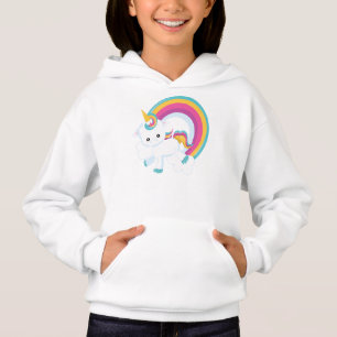 Einhorn mit Rainbow Girl Hoodie