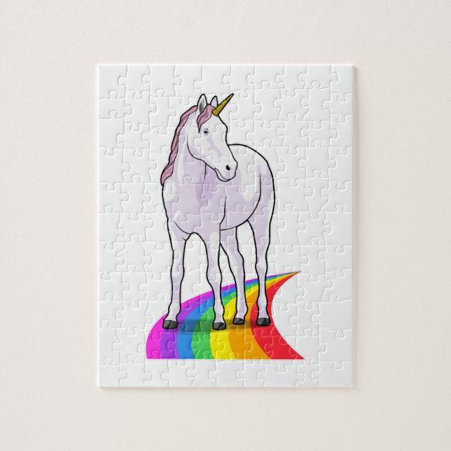 Einhorn mit Regenbogen (Vertikal)