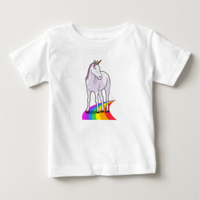 Einhorn mit Regenbogen Baby T-shirt (Vorderseite)