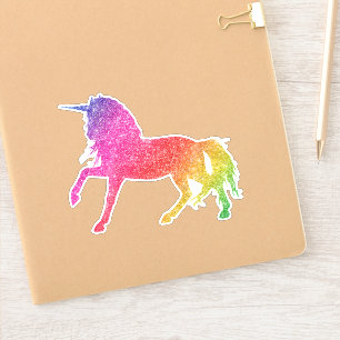 Einhorn mit Regenbogen Glitter Schönes Pferd Funke Aufkleber