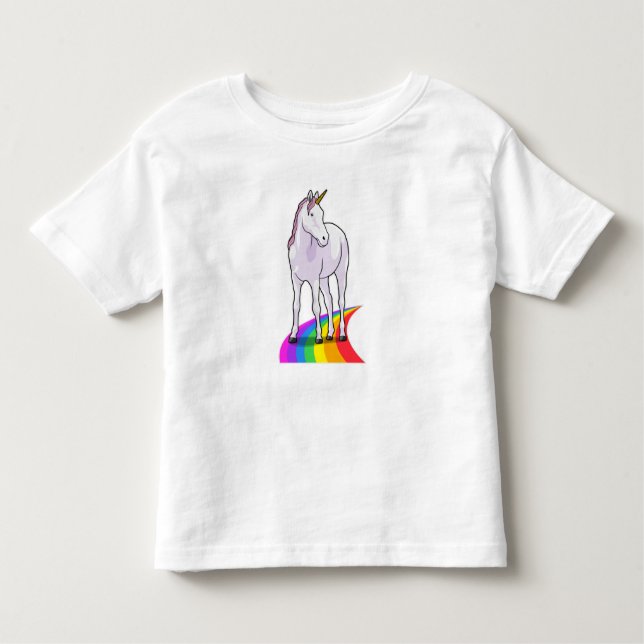 Einhorn mit Regenbogen Kleinkind T-shirt (Vorderseite)