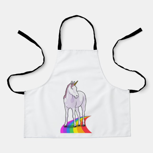 Einhorn mit Regenbogen Schürze (Vorderseite)