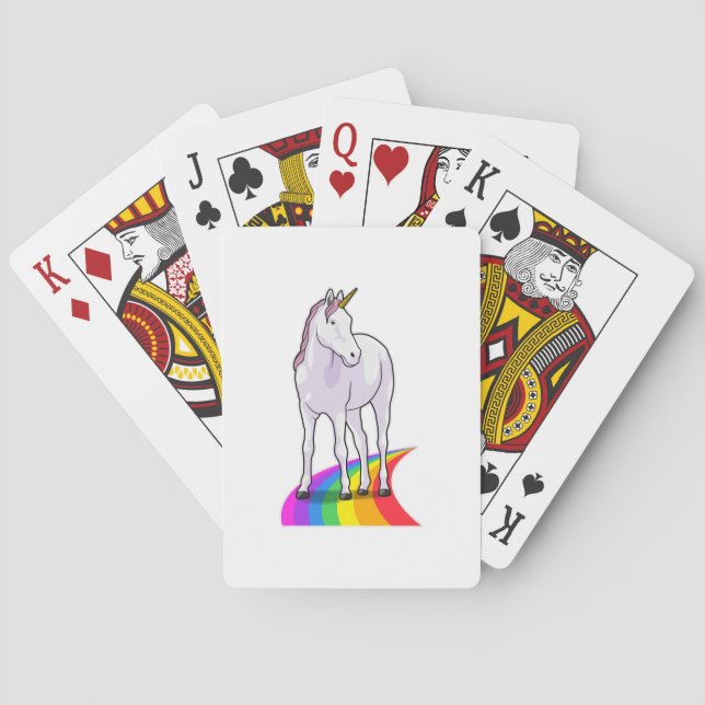 Einhorn mit Regenbogen Spielkarten (Rückseite)