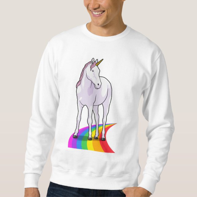 Einhorn mit Regenbogen Sweatshirt (Vorderseite)