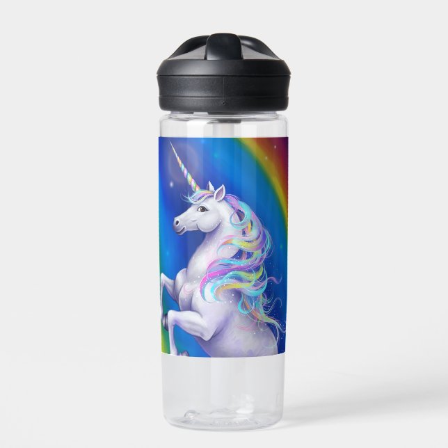 Einhorn mit Regenbogen Trinkflasche (Vorderseite)