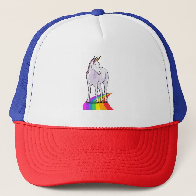 Einhorn mit Regenbogen Truckerkappe (Vorderseite)