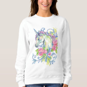 Einhorn mit Rosen Sweatshirt