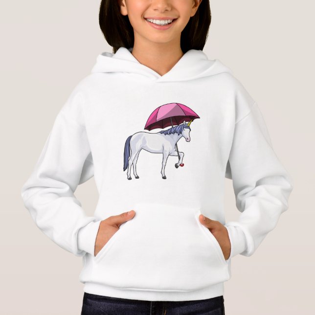 Einhorn mit Schirm Hoodie (Vorderseite)