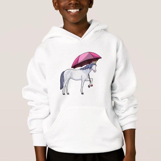 Einhorn mit Schirm Hoodie (Vorderseite)