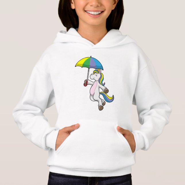 Einhorn mit Schirm Hoodie (Vorderseite)
