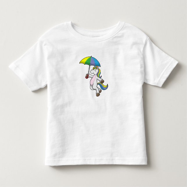 Einhorn mit Schirm Kleinkind T-shirt (Vorderseite)