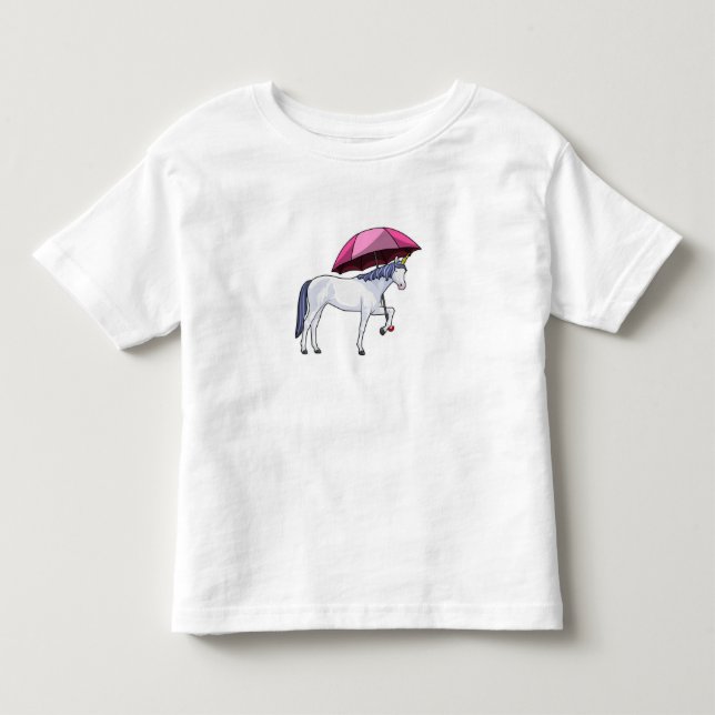 Einhorn mit Schirm Kleinkind T-shirt (Vorderseite)