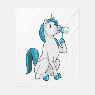 Einhorn mit Seifenblasen Fleecedecke