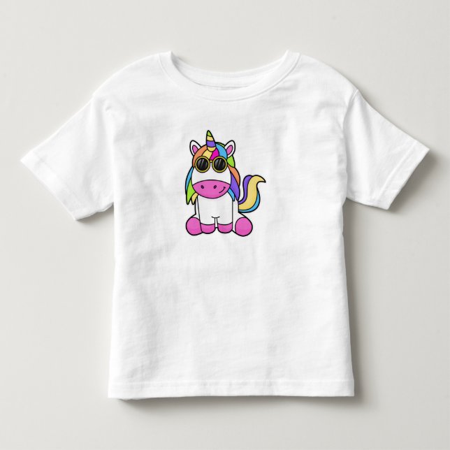 Einhorn mit Sonnenbrille Kleinkind T-shirt (Vorderseite)