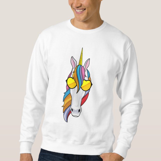 Einhorn mit Sonnenbrille Sweatshirt (Vorderseite)