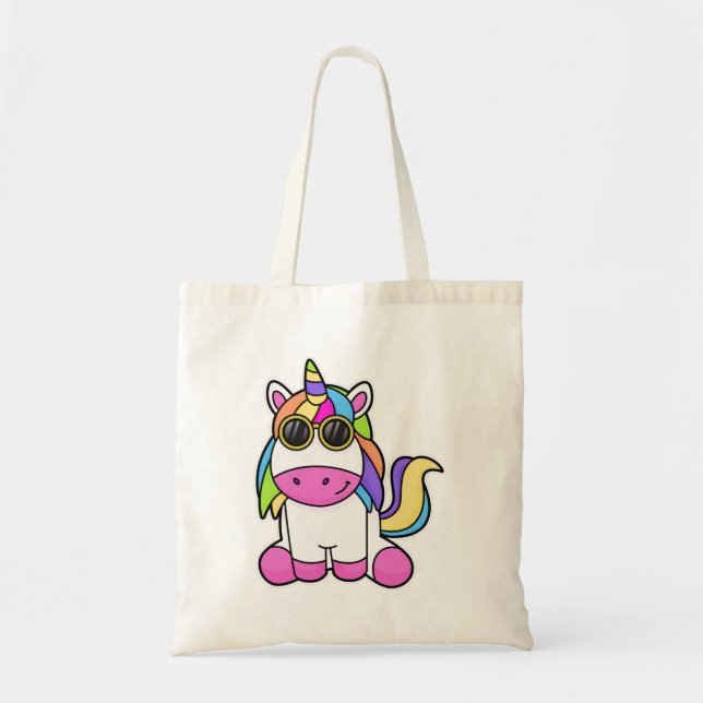 Einhorn mit Sonnenbrille Tragetasche (Vorne)