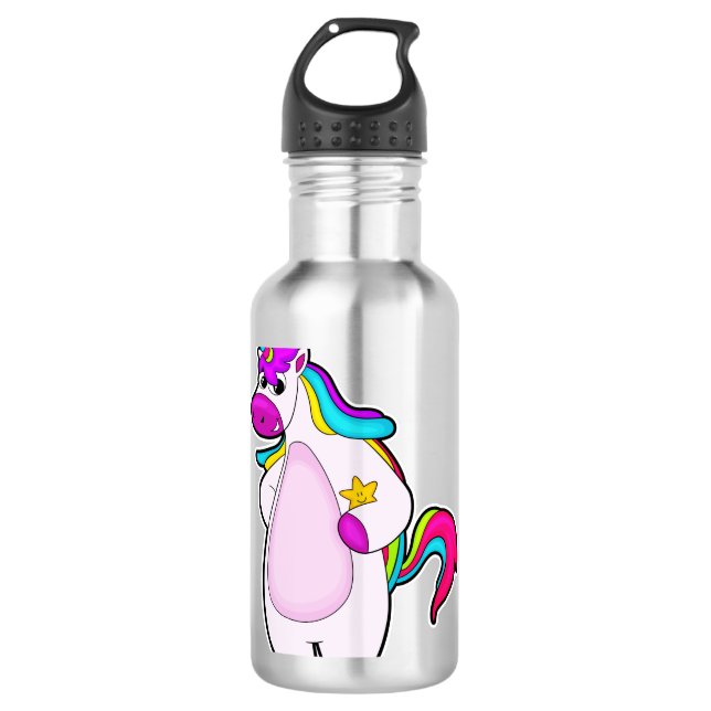 Einhorn mit Star Edelstahlflasche (Vorderseite)