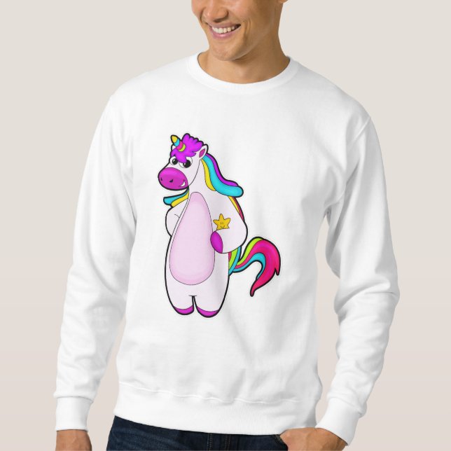 Einhorn mit Star Sweatshirt (Vorderseite)