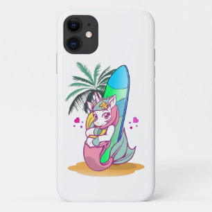 Einhorn mit Surfbrett am Strand Case-Mate iPhone Hülle