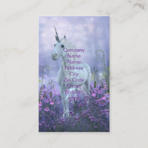 Einhorn mit violetten Blumen Visitenkarte