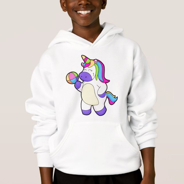 Einhorn mit Volleyball Hoodie (Vorderseite)