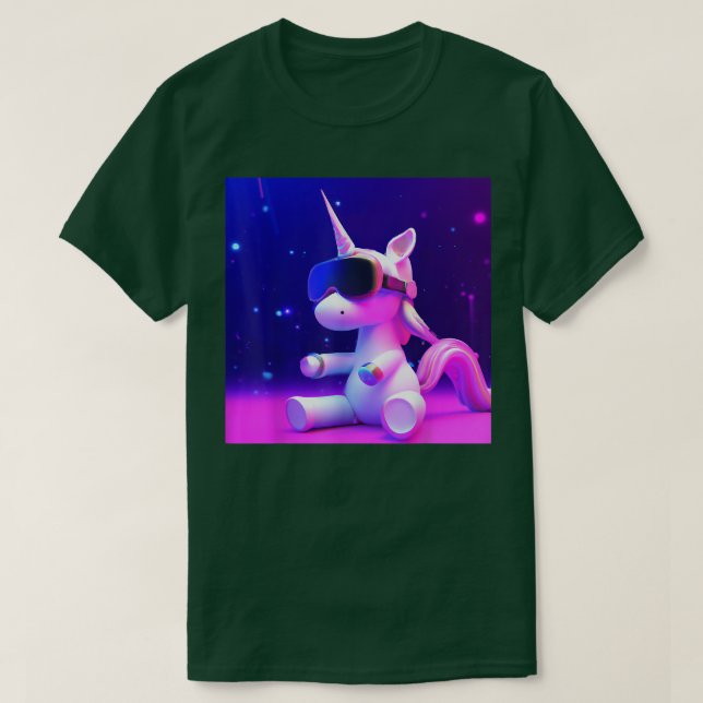 Einhorn mit vr Brille Niedliche Einhornliebhaber T-Shirt (Design vorne)