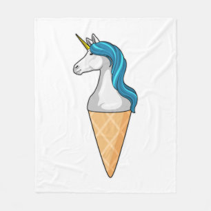 Einhorn mit Waffeleis Fleecedecke