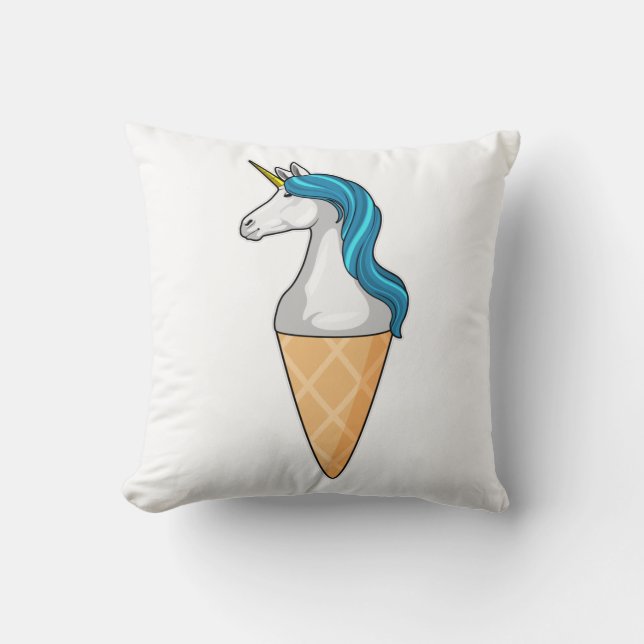 Einhorn mit Waffeleis Kissen (Vorderseite)