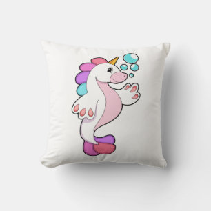 Einhorn mit Wasserblasen.PNG Kissen
