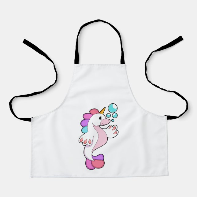 Einhorn mit Wasserblasen.PNG Schürze (Vorderseite)