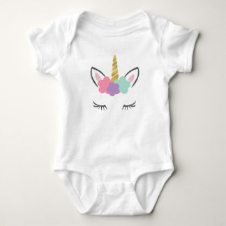 Einhorn mit Wimpern, Einhorngesicht, Niedliches Ei Baby Strampler