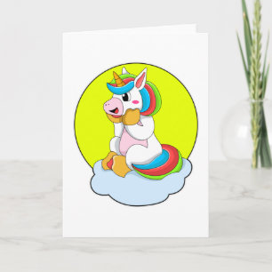 Einhorn mit Wolke und Sonne Karte