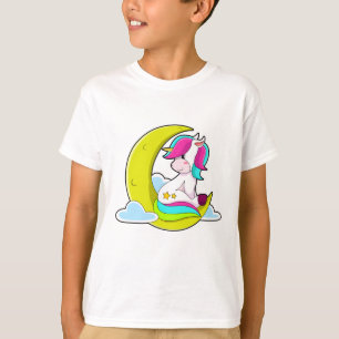Einhorn mit Wolken und Mond T-Shirt