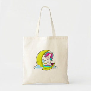 Einhorn mit Wolken und Mond Tragetasche