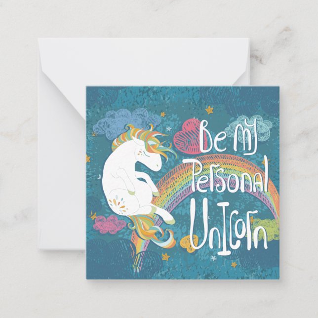 Einhorn Mitteilungskarte (Vorderseite)