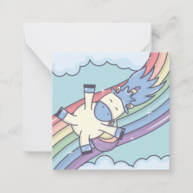 Einhorn Mitteilungskarte (Vorderseite)