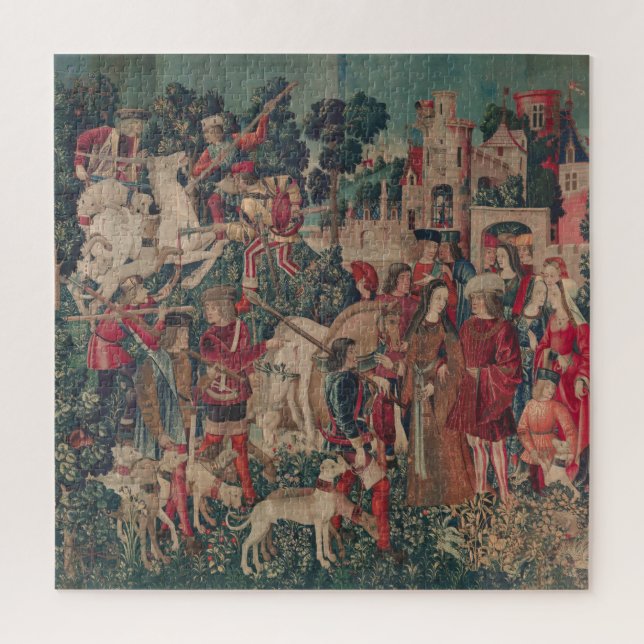 Einhorn Mittelalterliche Kunst - Jäger Rückkehr zu (Vertikal)