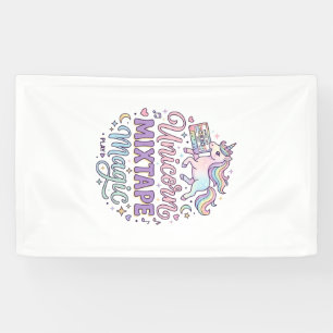 Einhorn-Mixtape-Magie-Anbetungswürdiger Aufkleber Banner