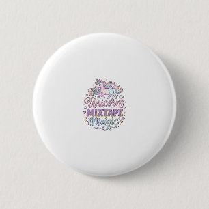 Einhorn-Mixtape-Magie-Anbetungswürdiger Aufkleber Button