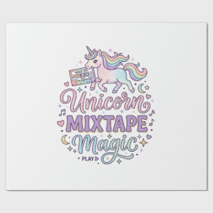Einhorn-Mixtape-Magie-Anbetungswürdiger Aufkleber Geschenkpapier