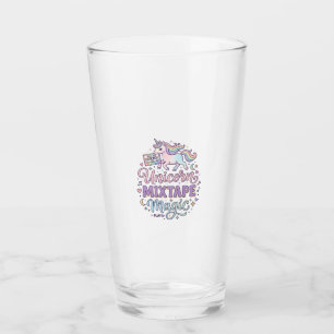 Einhorn-Mixtape-Magie-Anbetungswürdiger Aufkleber Glas