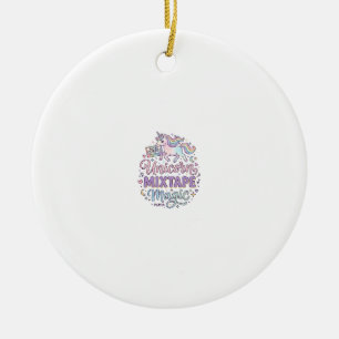 Einhorn-Mixtape-Magie-Anbetungswürdiger Aufkleber Keramik Ornament