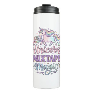 Einhorn-Mixtape-Magie-Anbetungswürdiger Aufkleber Thermosbecher